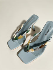 Baby-Blue Gemstone Sandals
