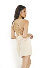 Light-Stone Strappy-Bodycon Mini-Dress