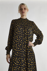 KK0140-BLACK CHARTREUSE DITSY