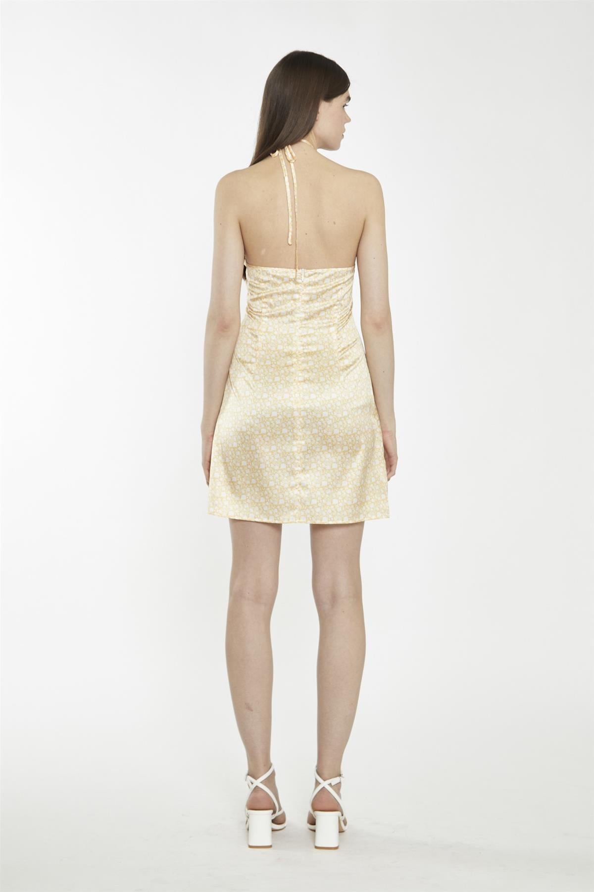 Amber-Ditsy-Folk Tie-Back Mini-Dresses