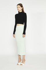 Black Long-Sleeve High-Neck Top