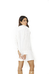 Off White Shirt Mini-Dress