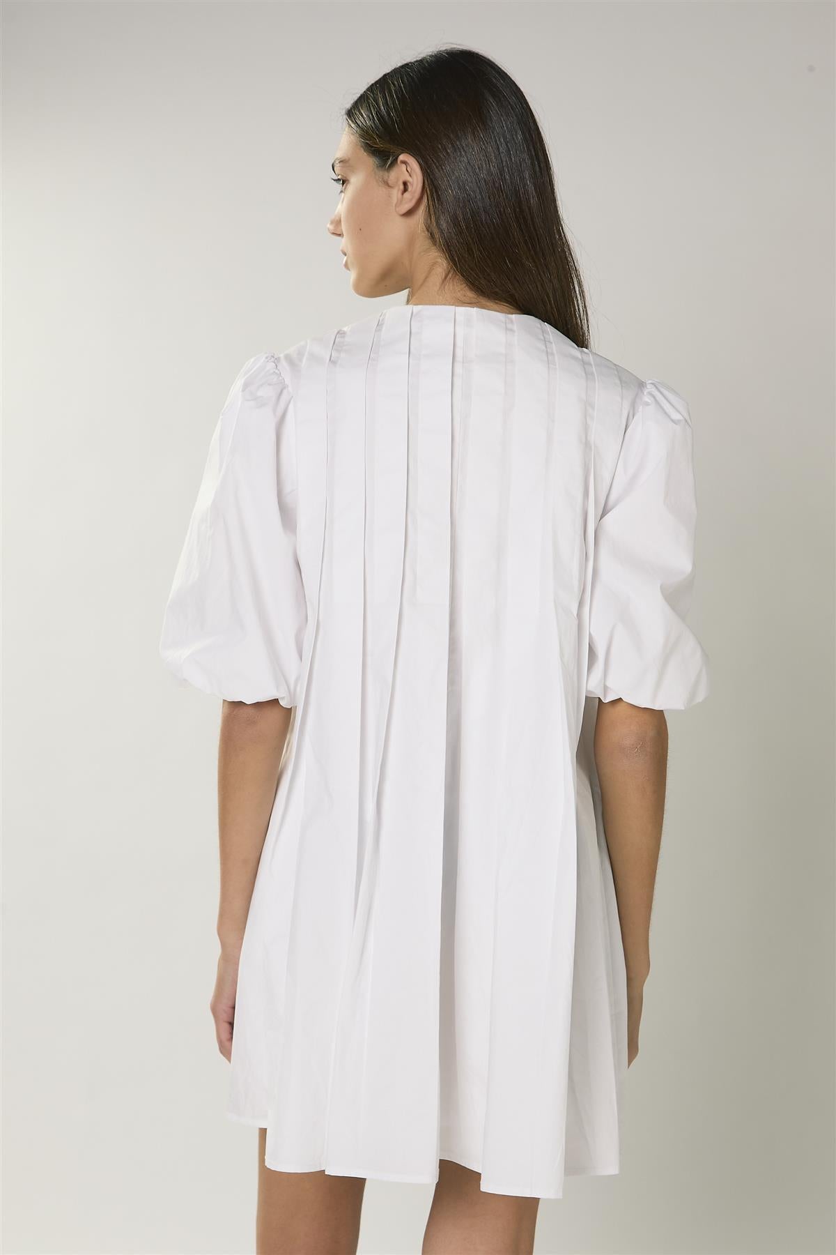 White Pleated Dress
