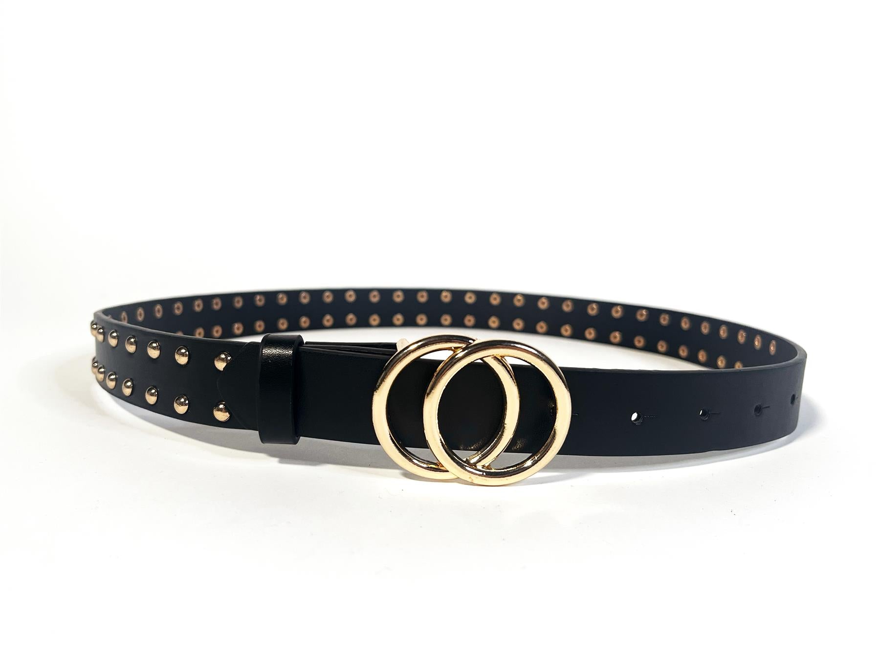 Black  Gold Studded-Belt