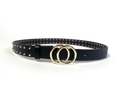 Black  Gold Studded-Belt