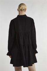 Black Collared Mini-Dress