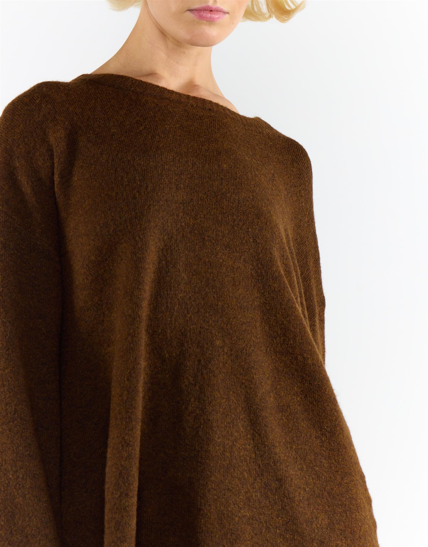 Brown Round Neck Jumper