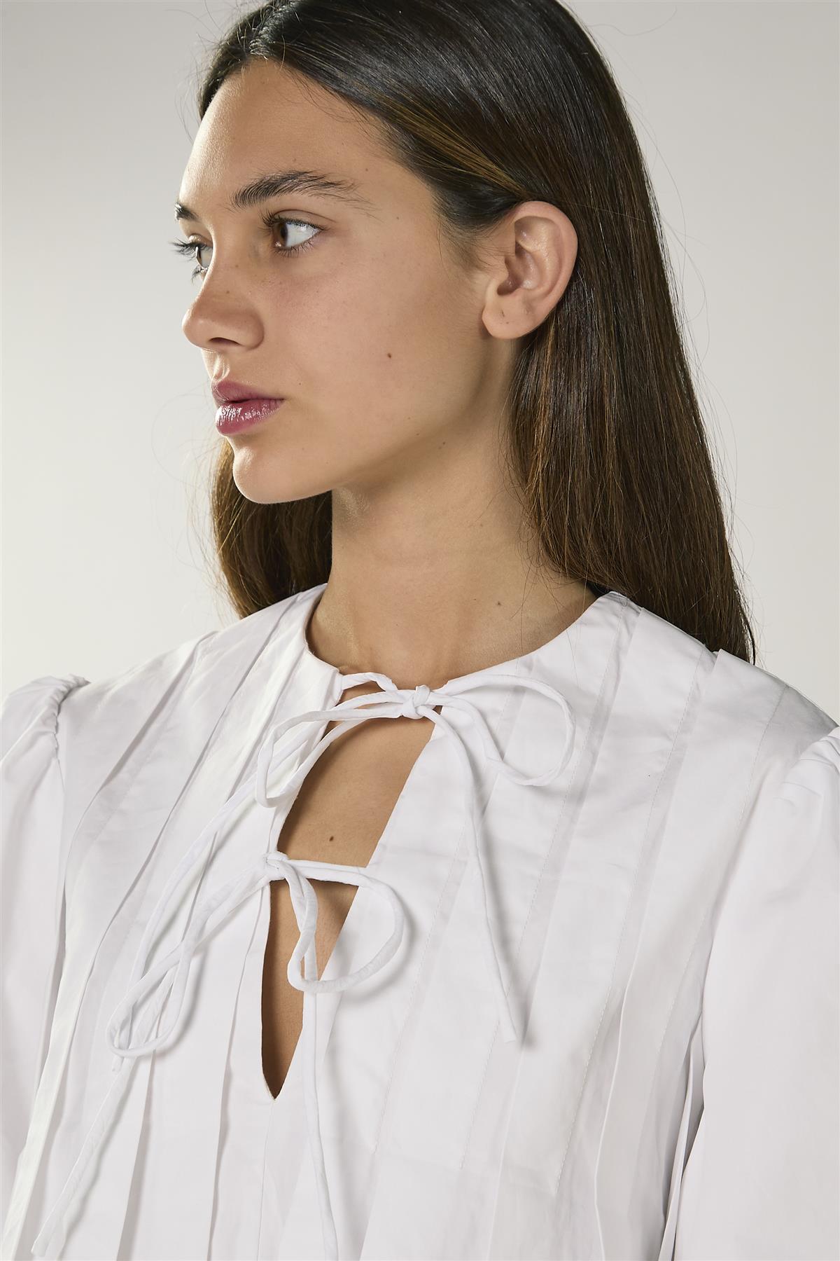 White Pleated Dress
