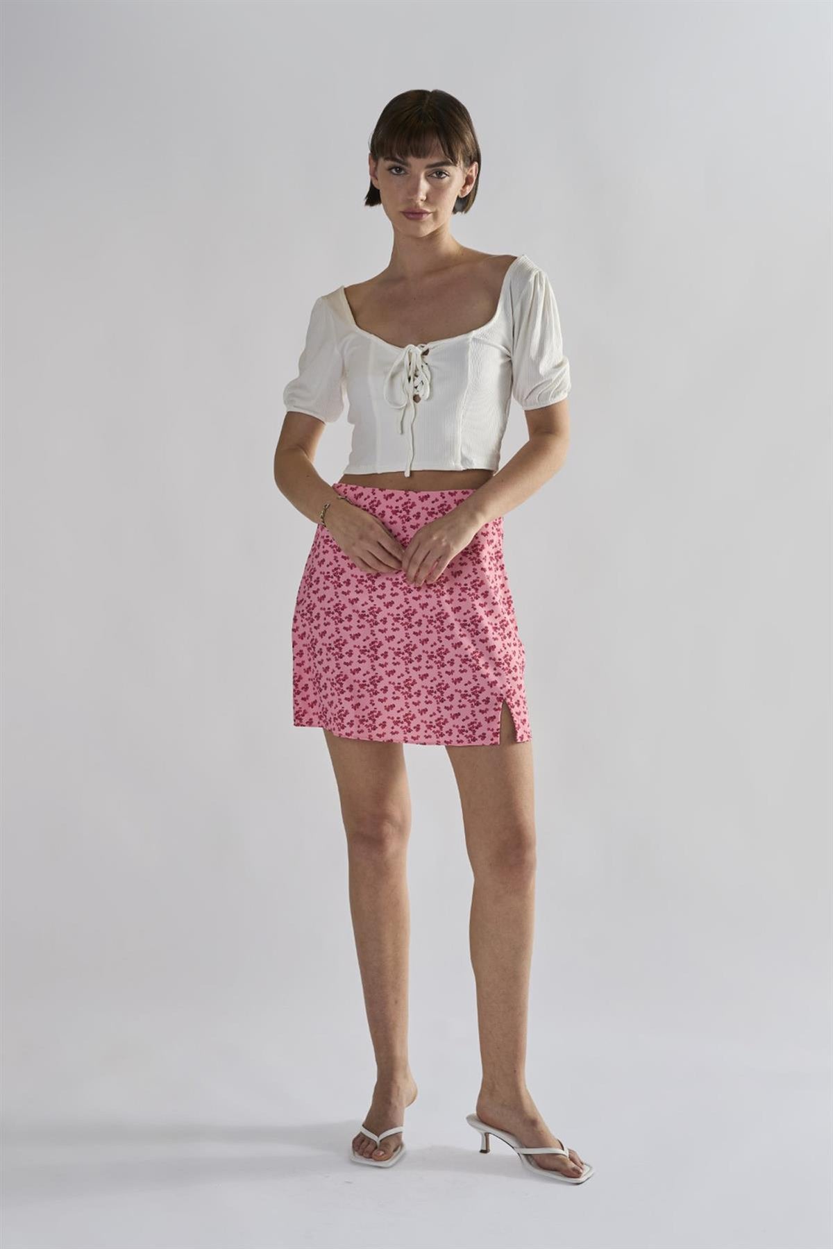 Off-White Tie-Front-Crop-Tops