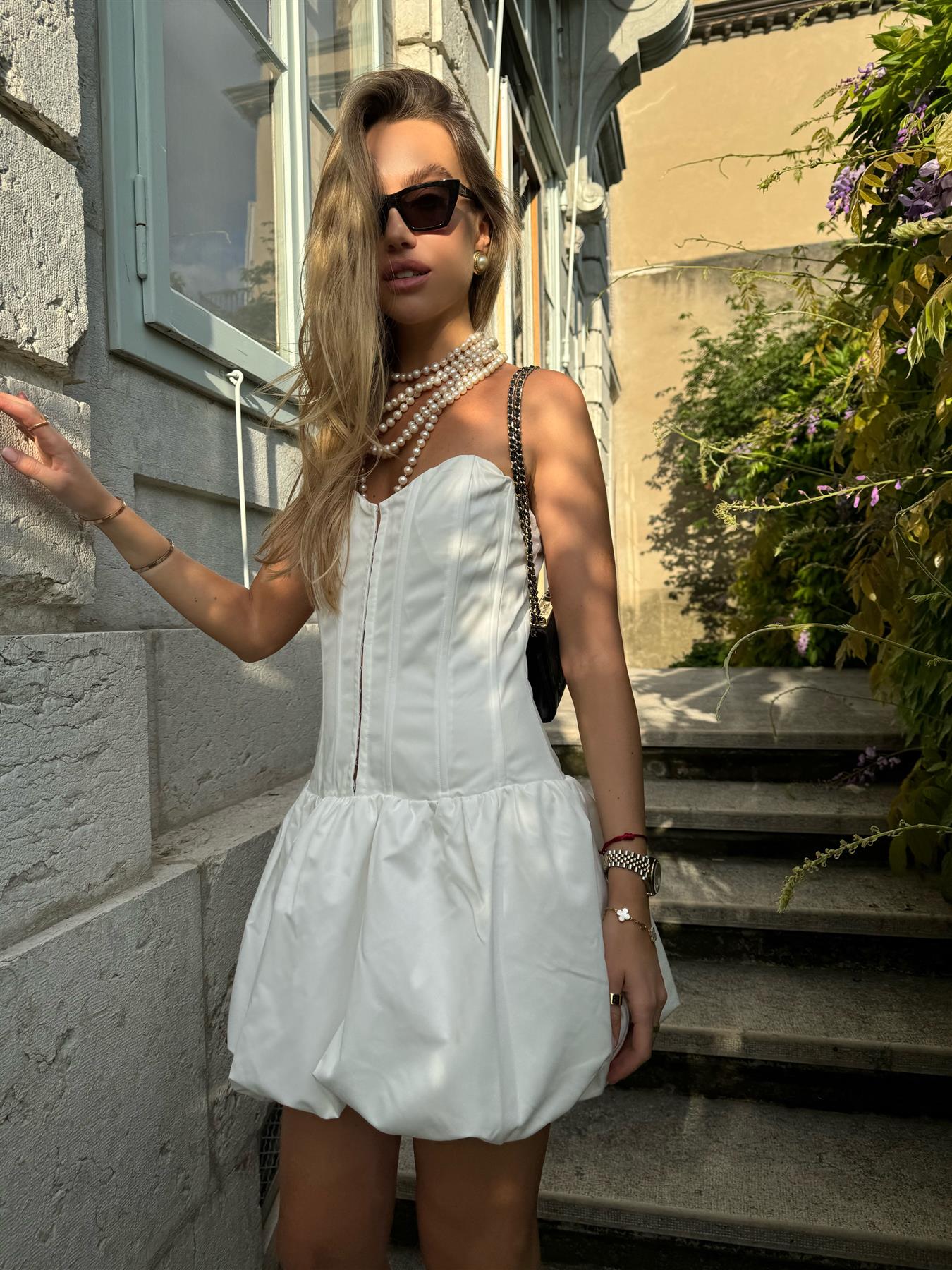White Corset Mini-Dress