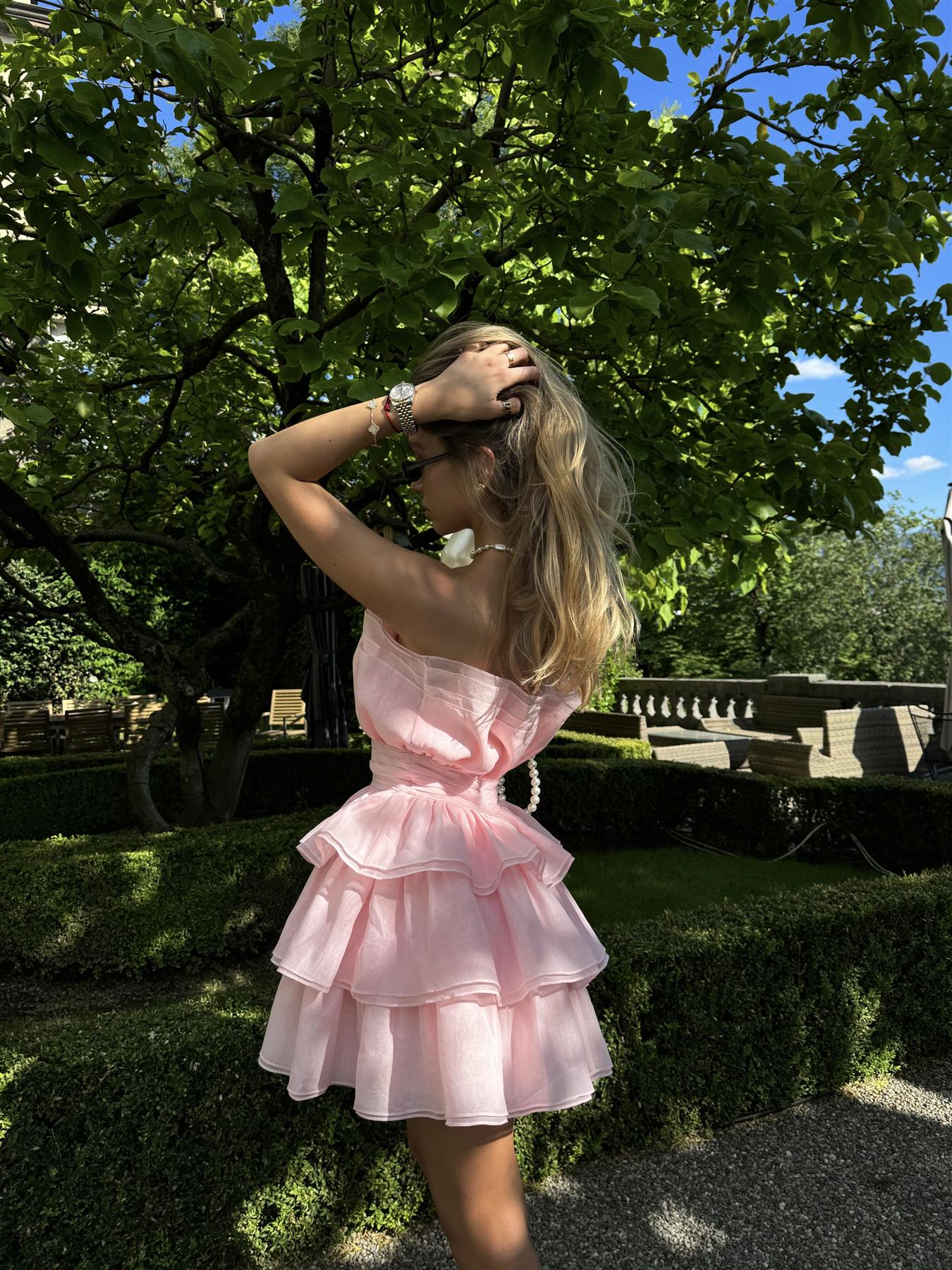 Light Pink Frill- Layered Mini-Dress – glamorouswholesaleuk