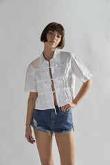 Mid-Stonewash Ripped Denim Shorts