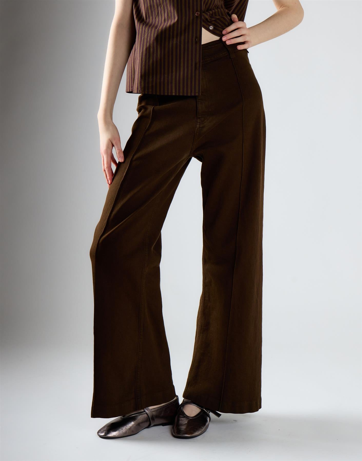 Mid Brown High Waisted Jeans