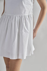 White High-Neck- Mini-Dresses
