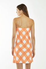 CA0396-ORANGE WHITE GINGHAM