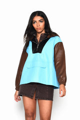 KA6832-CQ77 - BLUE MULTI PU - Jackets & Coats