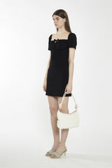 Tie Front Mini Dress - Black