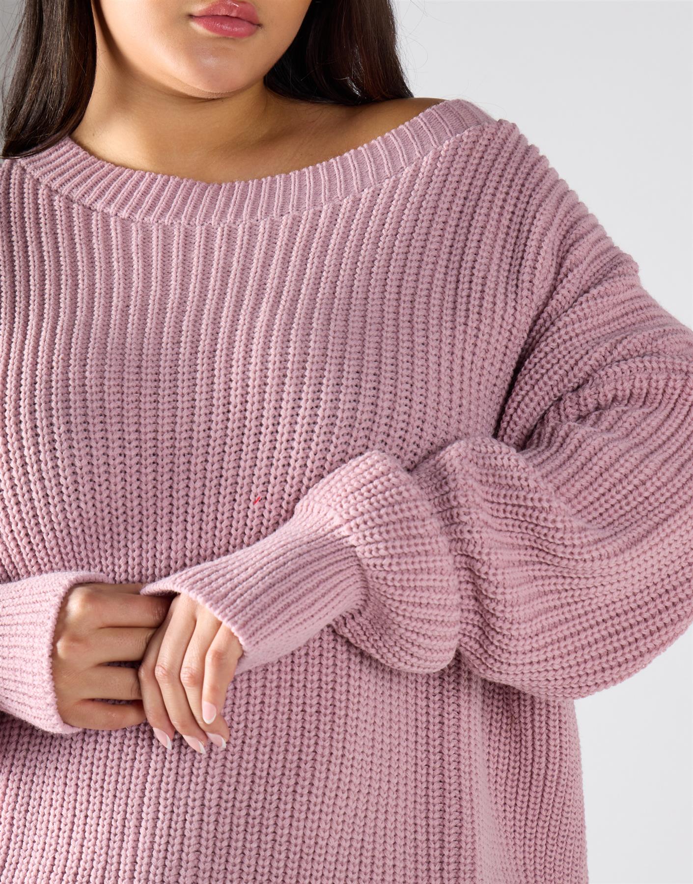 Glamorous Curve Light Dusty Pink Jumper