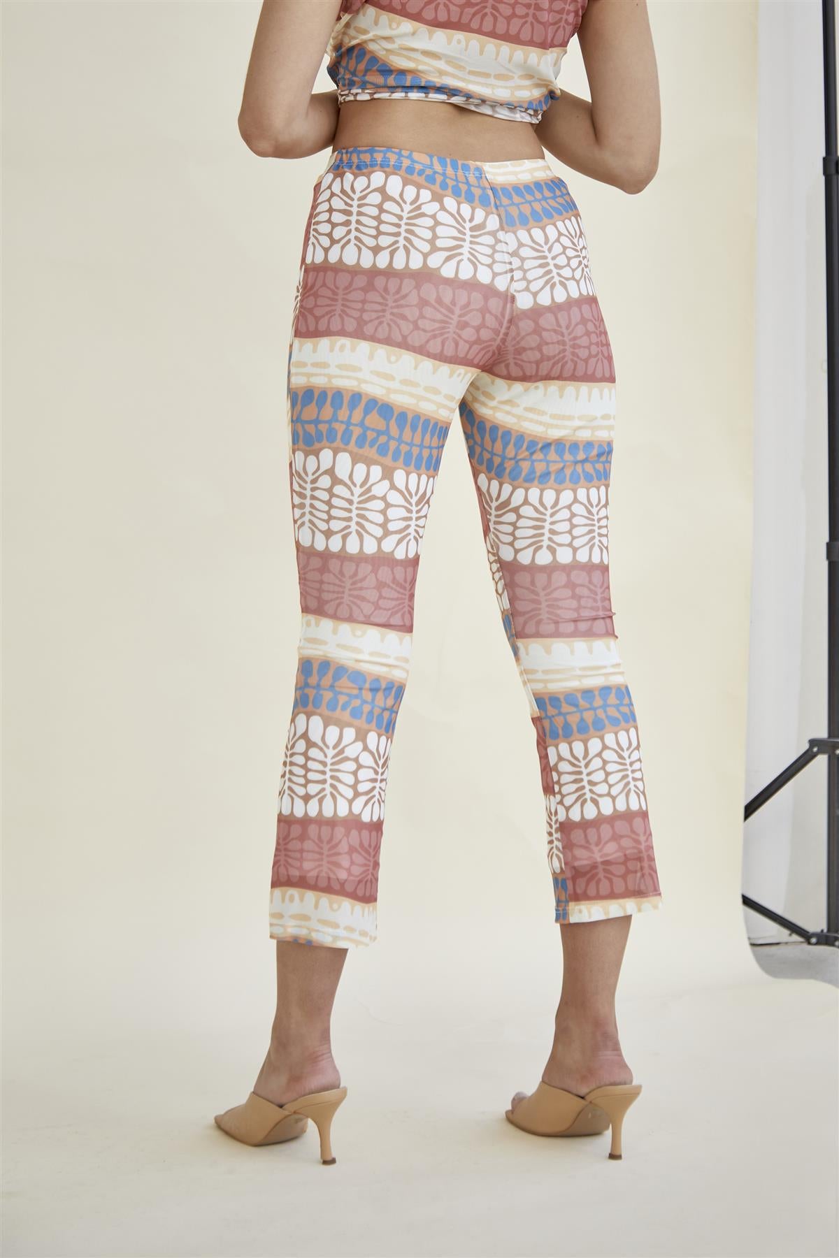 Desert-Landscape High-Waisted Crop-Leggings
