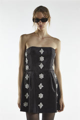 Black Bandeau Embellishment Mini-Dress