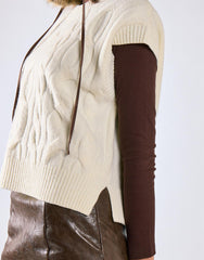 Cream Cable Knit Vest Top