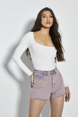 Pink Wash Denim Shorts