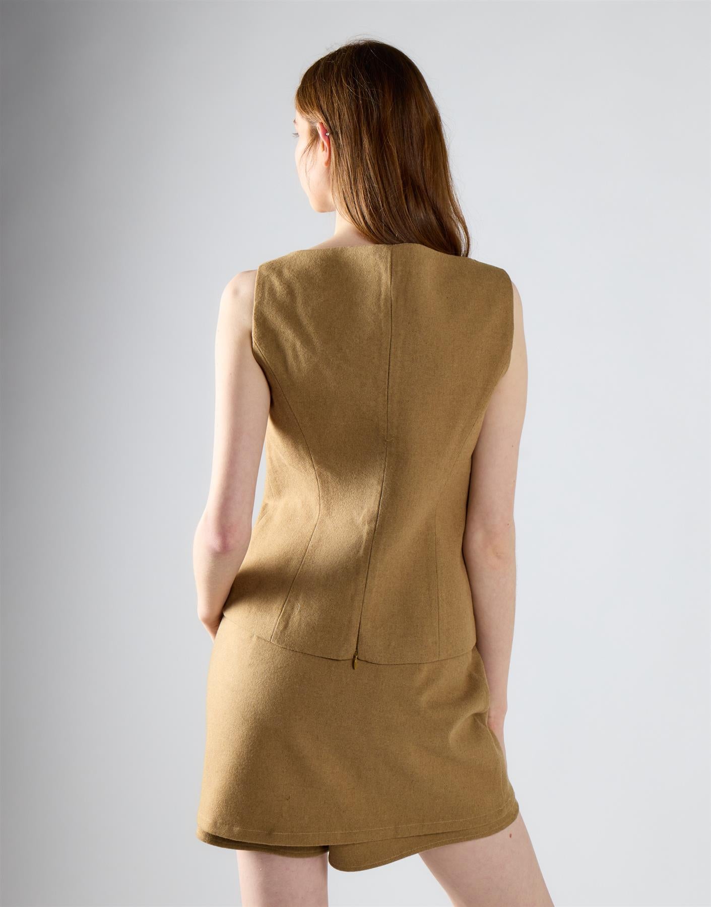 Sand Boatneck Tailored Fit Top