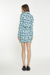 Green-Abstract-Bubble A-Line Mini-Skirt