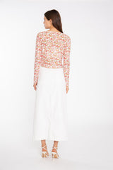Pink Multi-Floral Lace Bodycon-Top