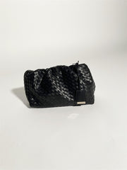 Black Faux-Leather Clutch-Bag