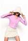 Orchid Long Sleeve Ruffle Detail Ribbed Top