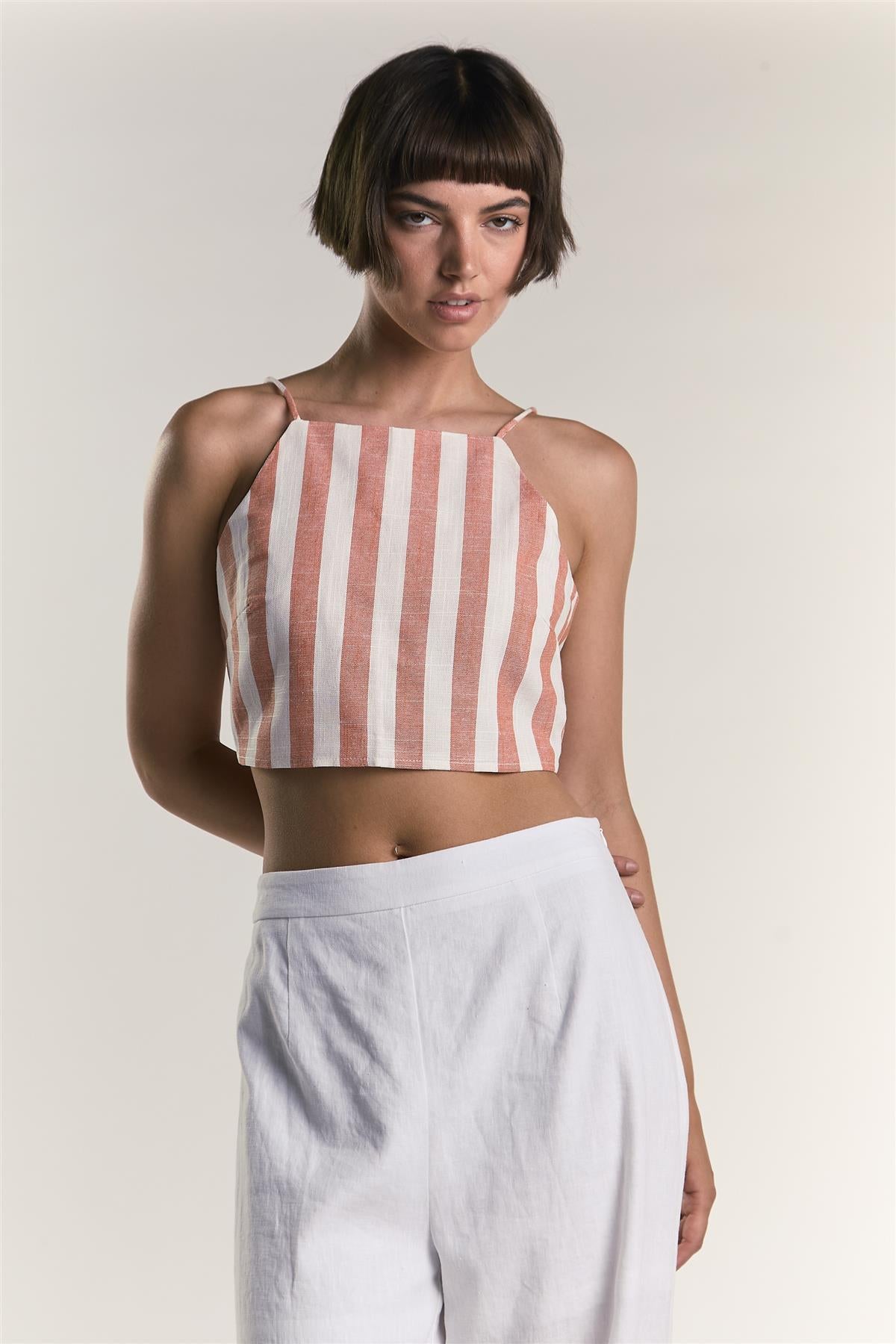 AN1695-WHITE ORANGE STRIPE