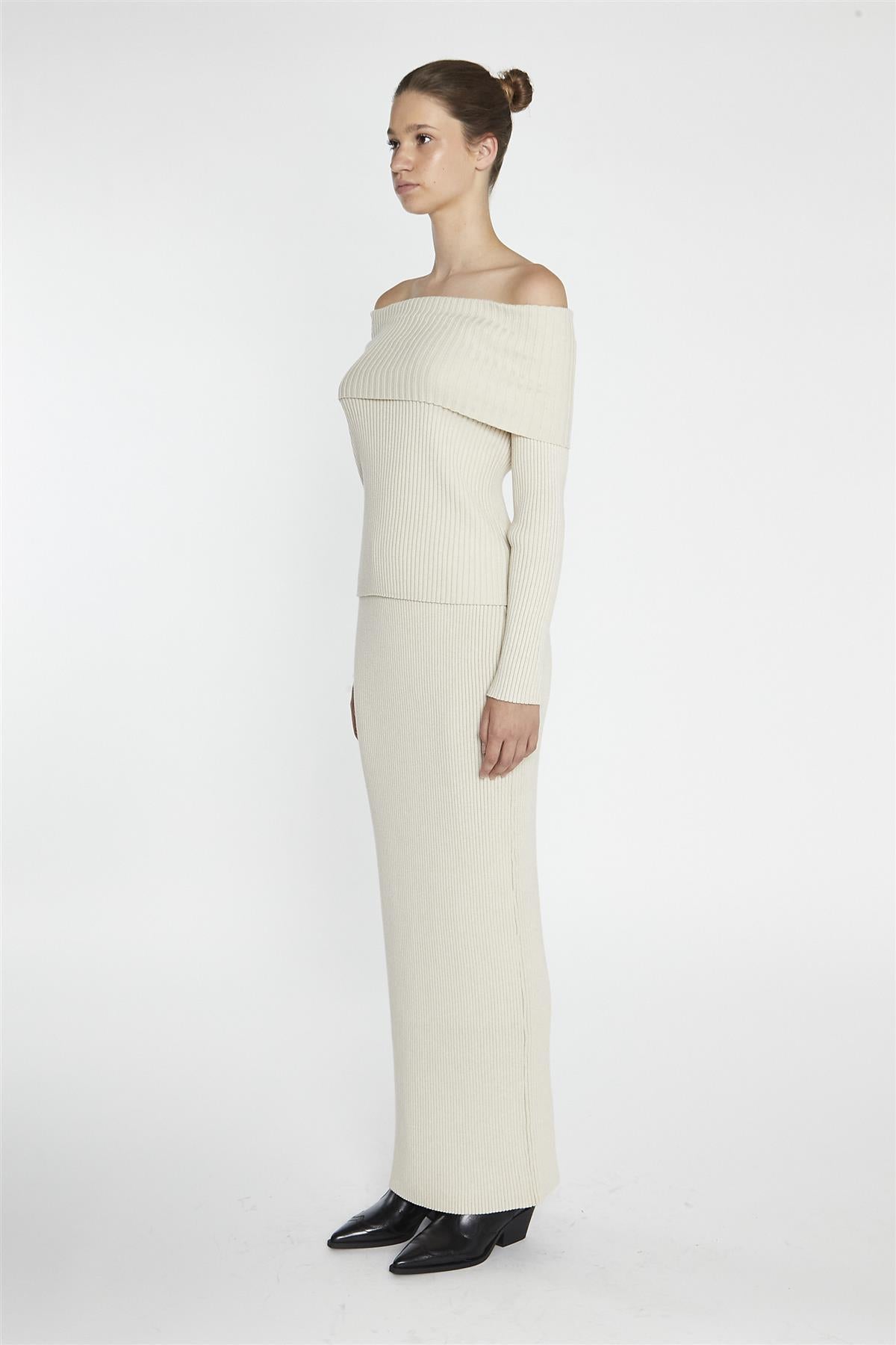 Pencil Maxi Skirt - Light Stone