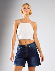 Tie Back Detail Crop Top - White