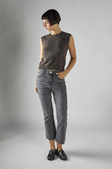 Dark-Brown-Marl Vest Sleeveless Top