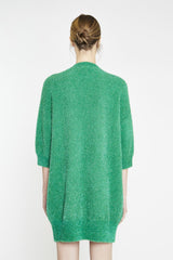 Green White Glitter Heart Sweater Mini-Dress