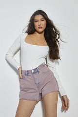 Pink Wash Denim Shorts