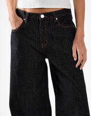 Indigo Mid Rise Baggy Jeans