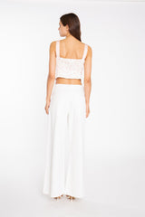 Peach-Pink Daisy Corset-Top