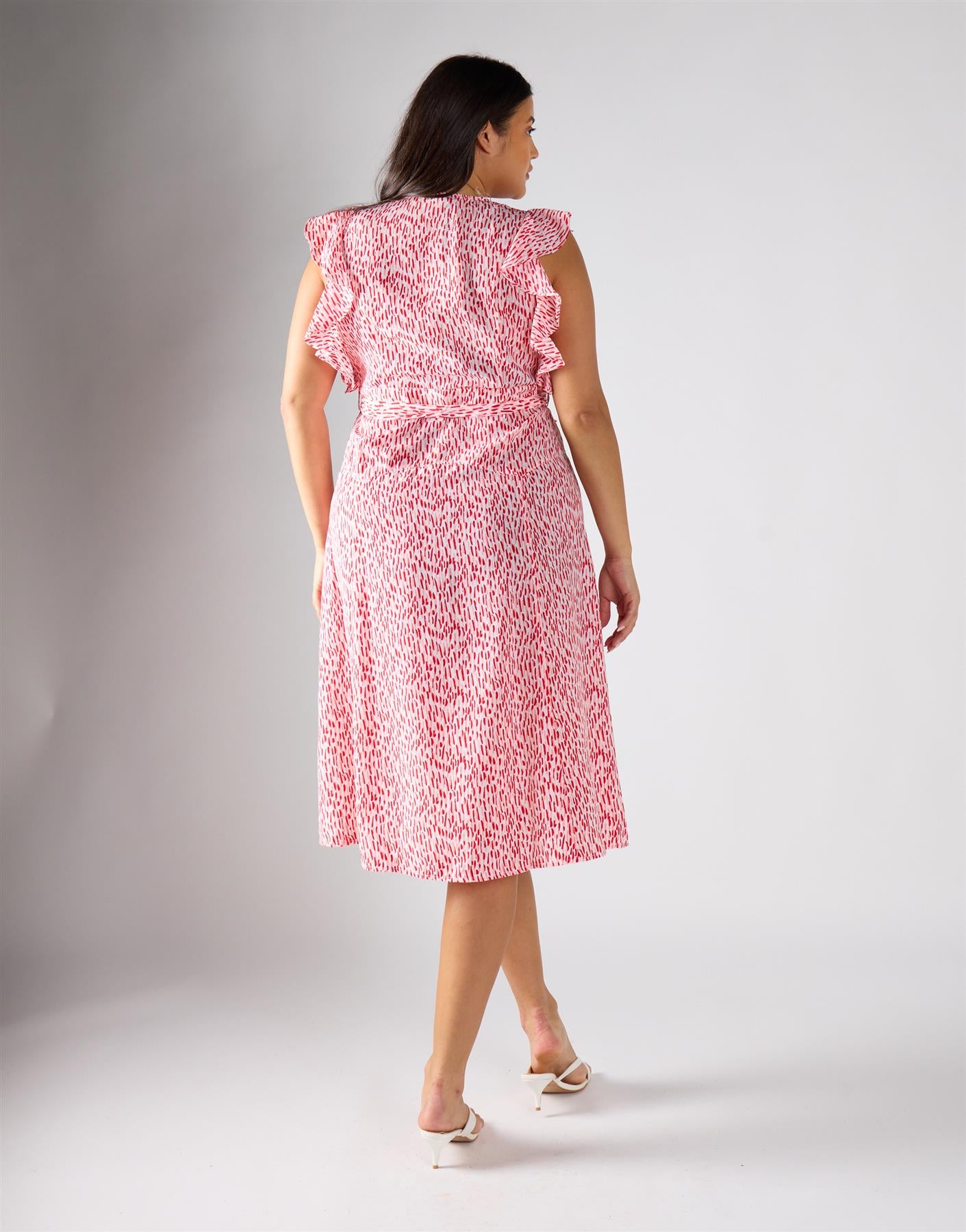 Glamorous Curve White Red Print Midi Dress