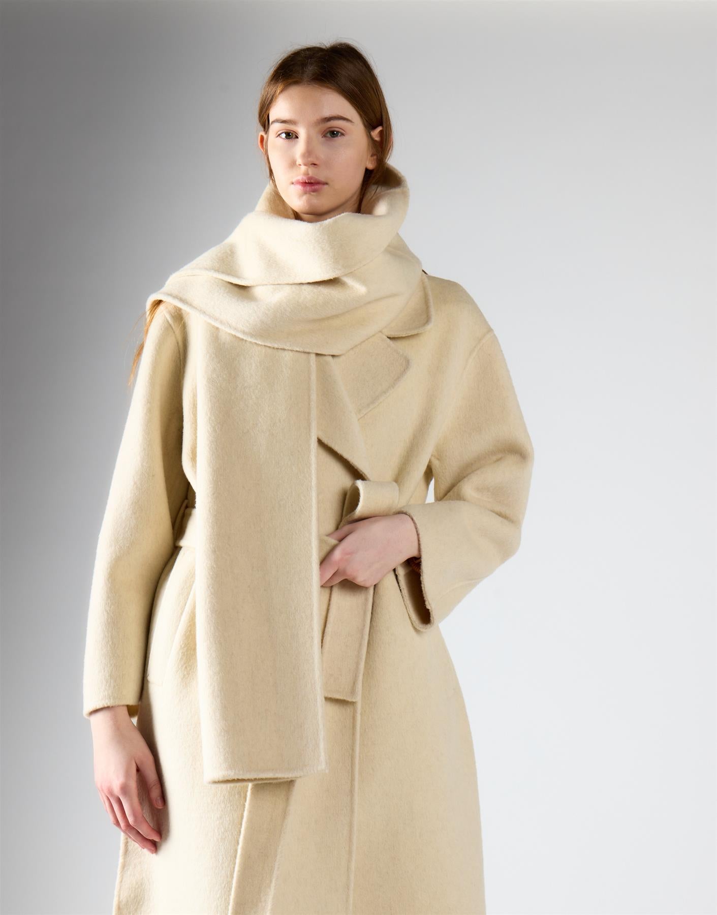 Cream Belted Coat