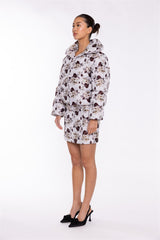 Quilted Puffer Jacket  - Greige Brown Rose