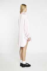 Light Pink Sateen Shirt Hi-Lo-Dress