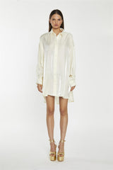 Vanilla-Shimmer Shirt-Dress
