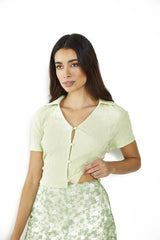 CK6562 APPLE GREEN TEXTURED TOPS