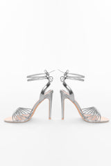 Silver Strappy High-Heels