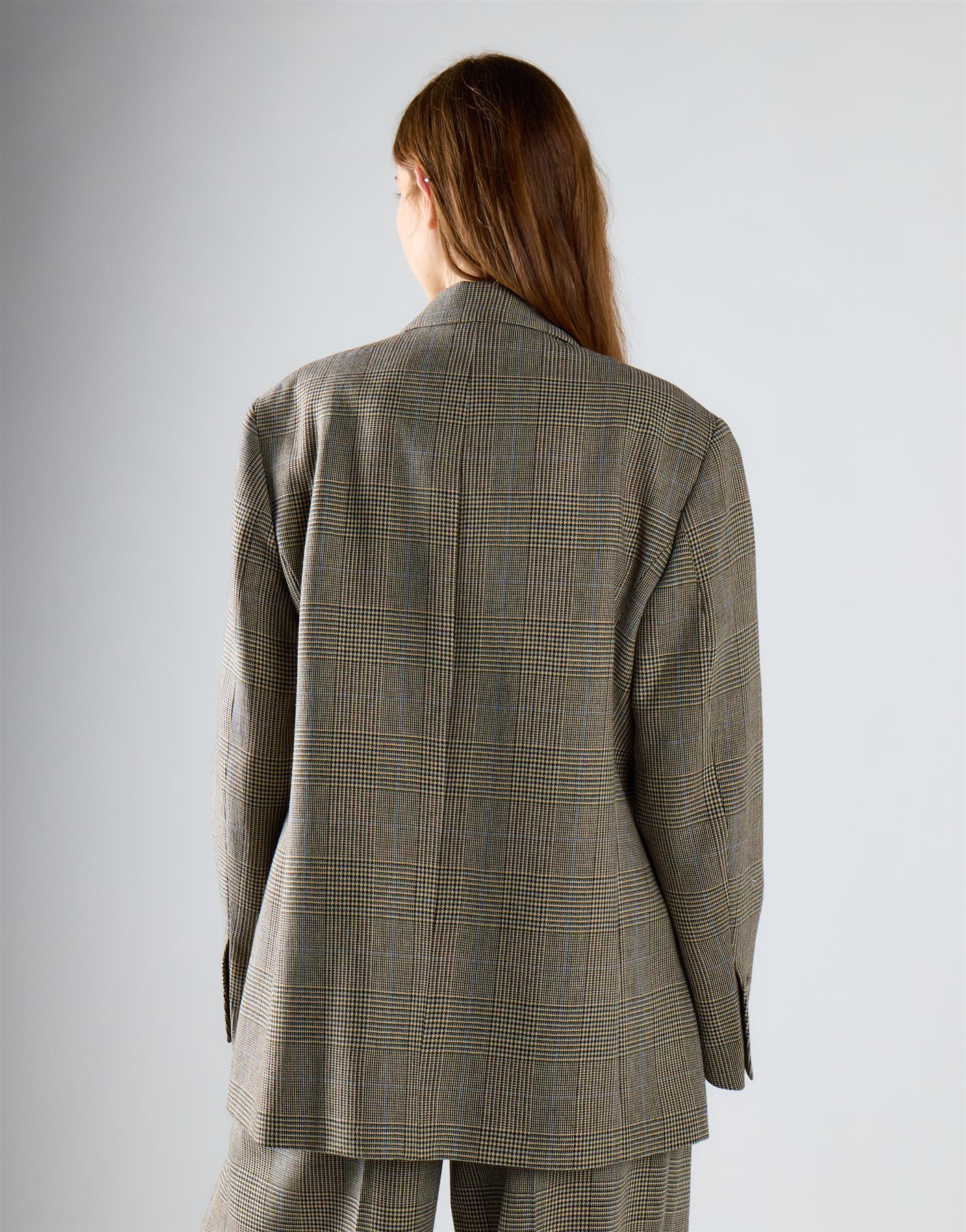 Stone Check Double Breasted Blazer