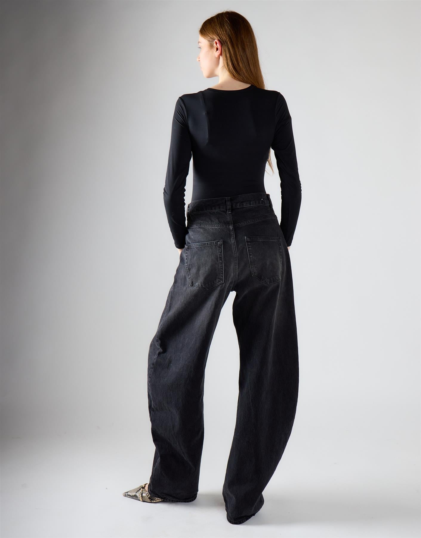 Washed Black Balloon Jeans