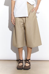 Tailored Long Shorts in Sand Colour