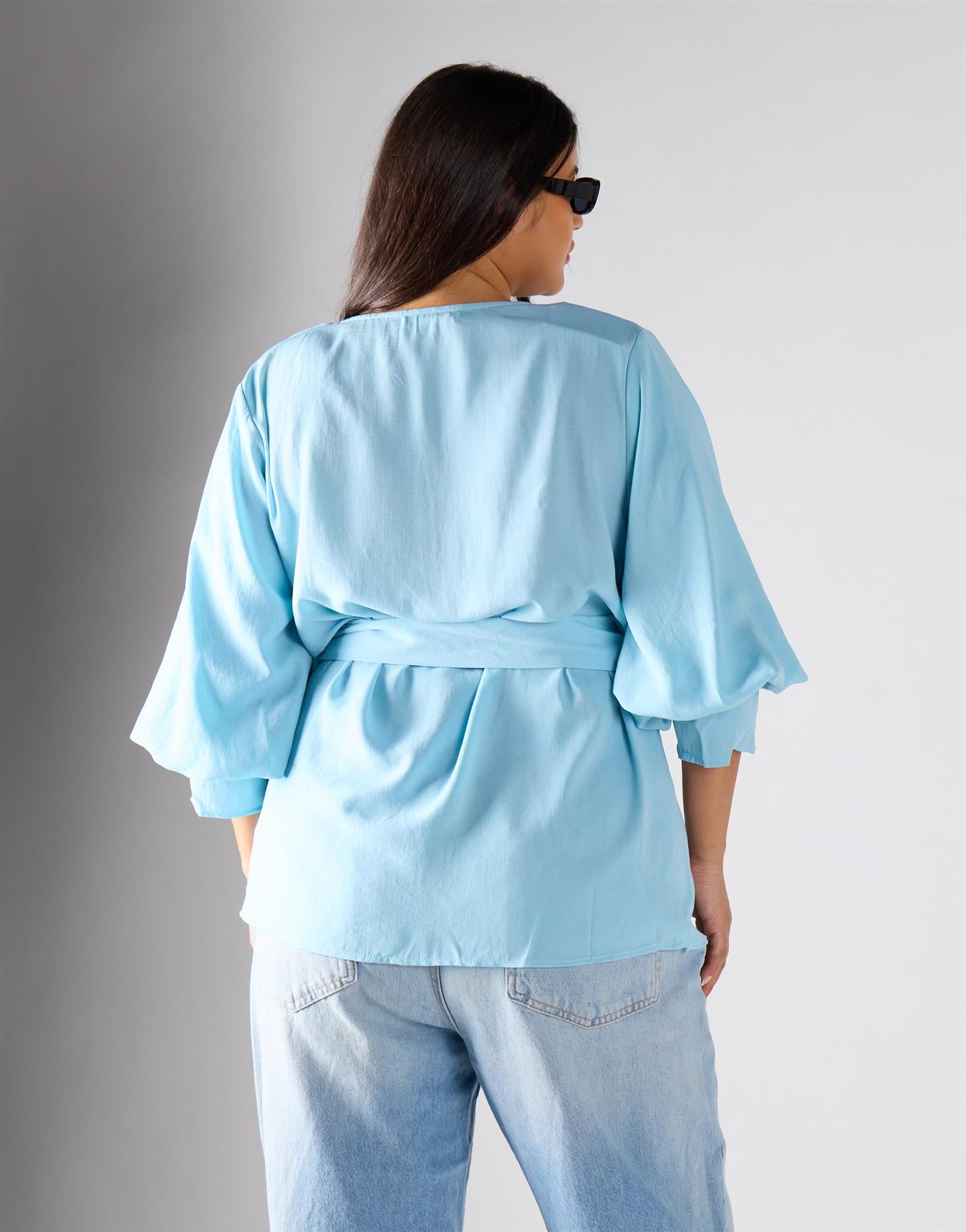 Pastel Blue Wrapped Top